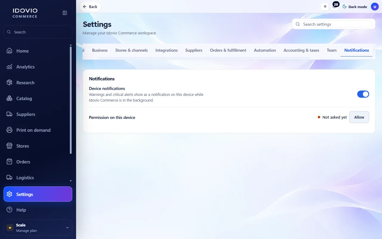 Notifikationer